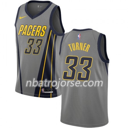 Män Indiana Pacers Tröja Myles Turner 33 2018-19 Nike City Edition Grå Swingman